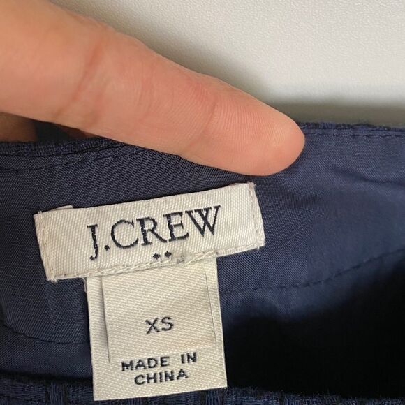 J. Crew Basketwave Textured Navy Cold Shoulder Dress - Picture 9 of 10